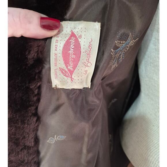 Vintage Kerrybrooke 1960s faux fur womens coat dark brown soft size medium - Picture 6 of 8